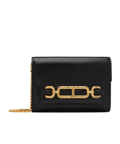 Tom Ford Logo-plaque Clutch Bag In Black