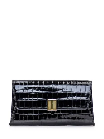 Tom Ford Shoulder Bag With Crocodile Effect In Black