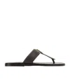 Tom Ford Brighton Leather Flip-flops In Black And Gold In Black
