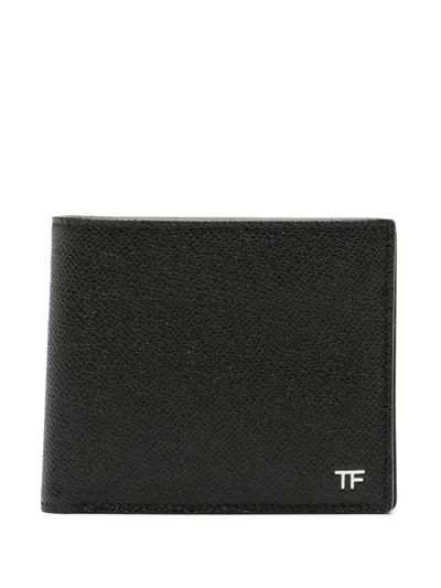 Tom Ford Textured Leather Bifold Wallet And Cardholder In Black