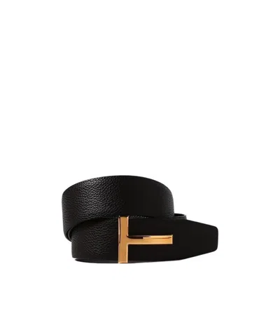 Tom Ford Logo-plaque Leather Belt