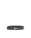 Tom Ford Logo-plaque Leather Belt In Black