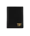 Tom Ford Logo-plaque Leather Cardholder In Black