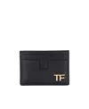 Tom Ford Logo-plaque Leather Cardholder In Black