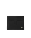 Tom Ford Logo-plaque Leather Cardholder In Black