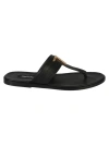 Tom Ford Brighton Leather Flip-flops In Black And Gold In Black