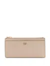 Tom Ford Logo-plaque Leather Wallet In Neutrals