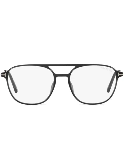 Tom Ford Logo-plaque Aviator-frame Glasses In Grau