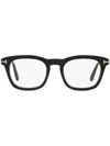 Tom Ford Logo-plaque Square-frame Glasses In Schwarz