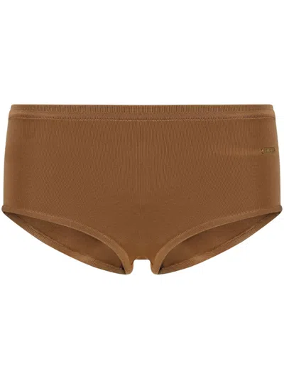 Tom Ford Logo-plaque Stretch-jersey Briefs In Gold