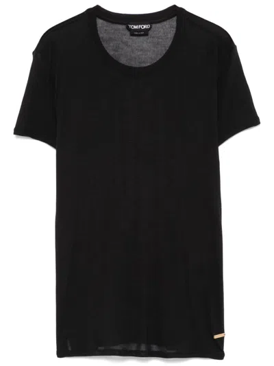Tom Ford Logo-plaque T-shirt In Black