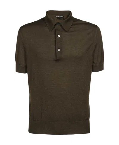 Tom Ford Logo Polo Shirt In Green