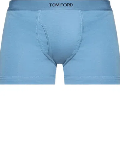 Tom Ford Logo-print Boxers In Blue
