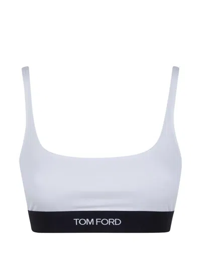 Tom Ford Logo-print Bralette In Gray