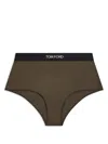 Tom Ford Logo-print Briefs In Green