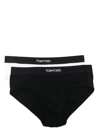 Tom Ford Logo-print Cotton Briefs In White