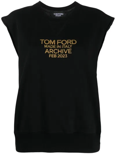 Tom Ford Logo-print Cotton T-shirt In Black