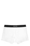 Tom Ford Logo Print Cotton Trunks In White