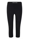 Tom Ford Cropped Logo-waistband Leggings In Black