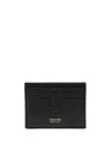 Tom Ford Logo-embossed Leather Card Holder In Black