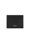 Tom Ford Soft Grain Leather T Line Classic Card Holder In Black