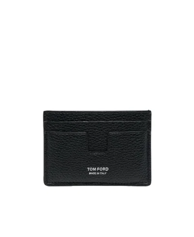 Tom Ford Logo-print Leather Cardholder In Black