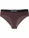 Tom Ford Logo-print Modal Briefs In Brown