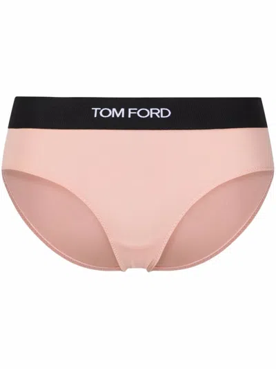 Tom Ford Logo-waistband Modal Briefs In Neutrals