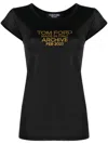 Tom Ford Black Gold Logo Print T-shirt In Black