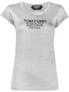 Tom Ford Logo-print Silk T-shirt In Grey