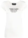 Tom Ford Chalk-colored Silk Jersey Fabric T-shirt In White