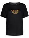 Tom Ford Printed Logo Crew Neck T-shirt In Black