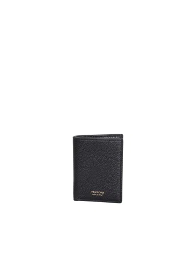 Tom Ford Logo Print Wallet In Black