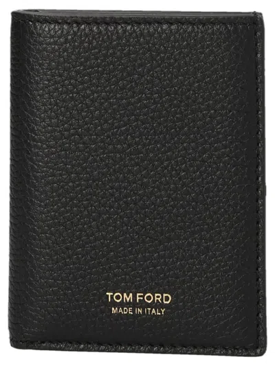 Tom Ford Logo Print Wallet In Black