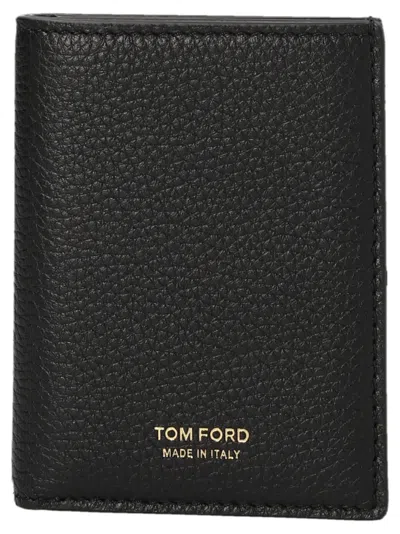 Tom Ford Logo Print Wallet Wallets And Card Holders Black