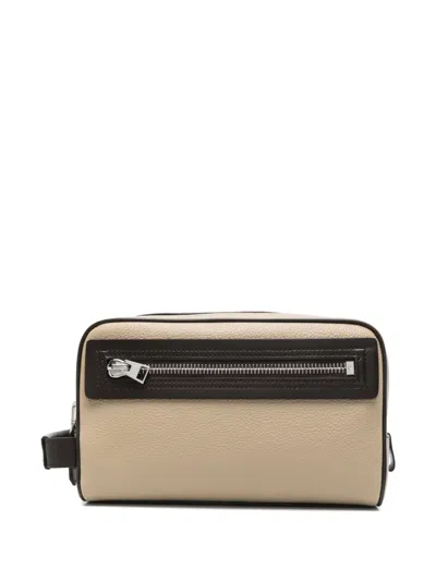 Tom Ford Logo-print Wash Bag In Brown