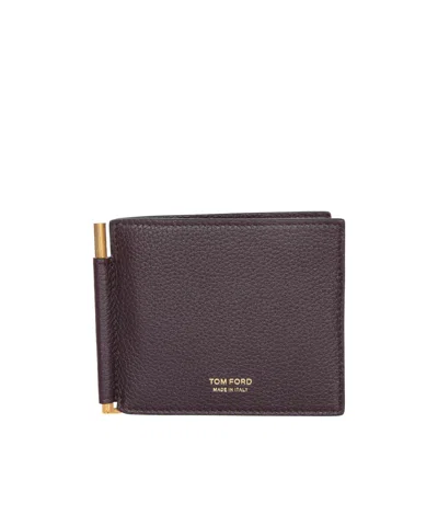 Tom Ford Logo Printed Bi-fold Wallet In Black