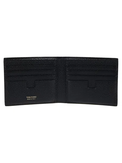 Tom Ford Logo Printed Bifold Wallet In Black