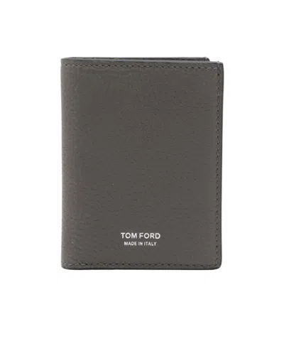 Tom Ford Logo Printed Bi-fold Wallet In Purple