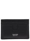 Tom Ford Black Card-holder With Embossed Logo In Black