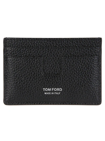 Tom Ford Logo Printed Classic Credit Card Holder In Midnight Blue