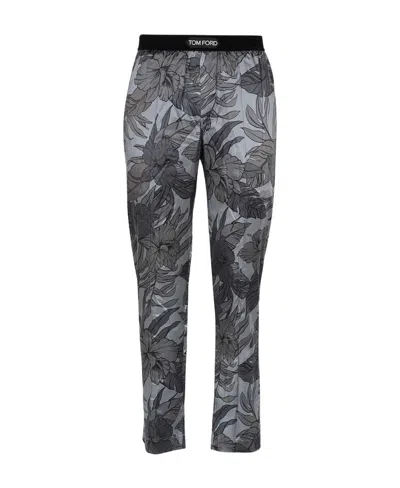 Tom Ford Logo Printed Pajamas In Black