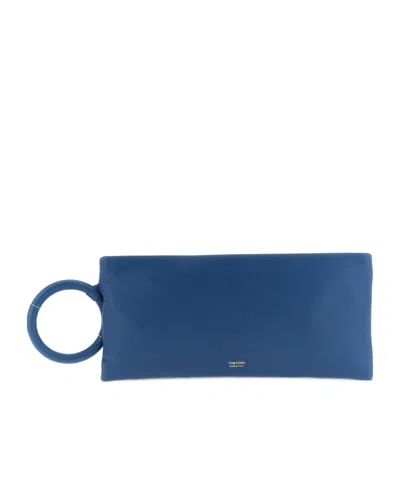 TOM FORD TOM FORD LOGO PRINTED ZIPPED CLUTCH BAG