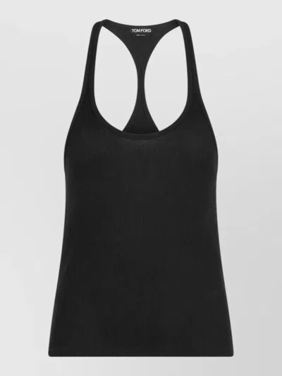 Tom Ford Logo Racerback Slim Tank Top In Black