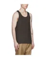 Tom Ford Logo Round Collar Rib Knitted Sleeveless Vest In Black