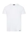 Tom Ford Logo Round Collar Short-sleeved T-shirt In White