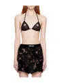 Tom Ford Logo Sequined Bra In Black