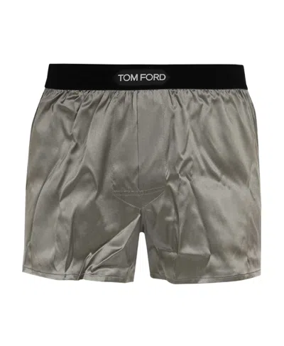 Tom Ford Logo Shorts In Gray