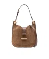 Tom Ford Logo Shoulder Bag In Brown