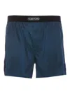 Tom Ford Silk-blend Logo-waist Boxers In Blue